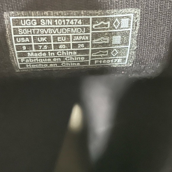 UGG Womens 9 Stefana Tall Rain Boot Black/Brown Tweed Waterproof Rubber *Flaw - Picture 3 of 16